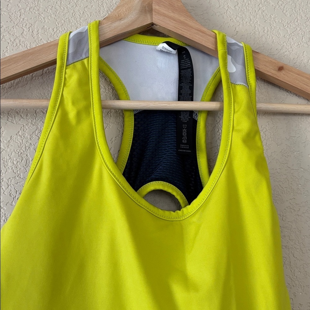 Fila Womenโs Neon Yellow Racerback Tank Top - Picture 2 of 4
